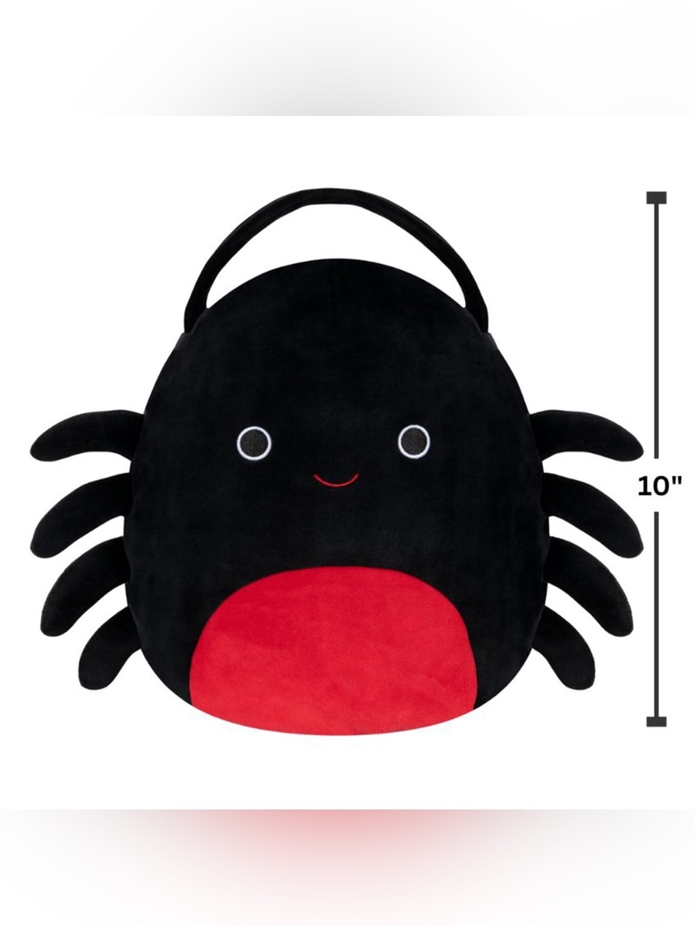 Squishmallow 12” Bella Spider Red Black Halloween Plush Treat Bag Pail NWT